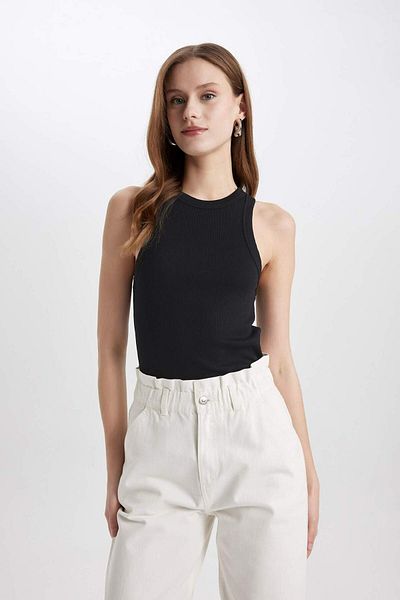 DeFacto Slim Fit Slim Fit Halter Neck Ribbed Camisole Undershirt C4078Ax24Sp