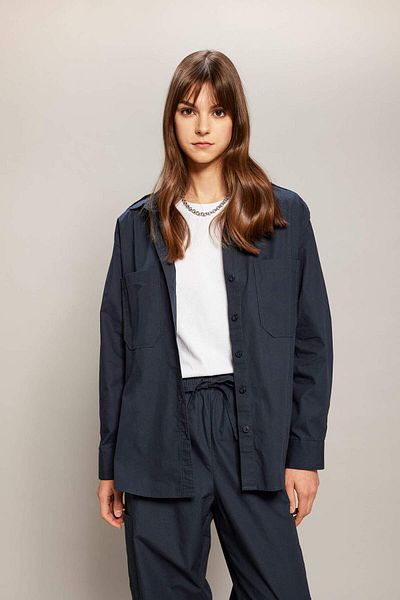 DeFacto Relax Fit Poplin Long Sleeve Hijab Shirt Tunic C2145Ax24Sp