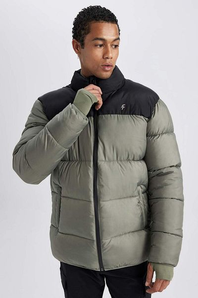DeFacto Defactofit Water Repellent Inflatable Coat Windproof Oversize Wide Fit with Zipper Pocket Y7376Az24Sp
