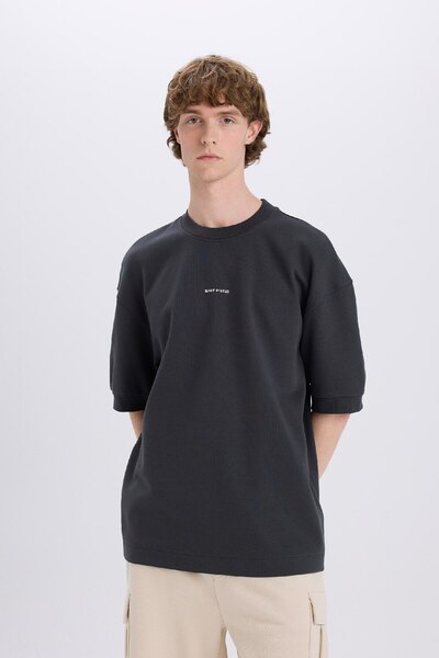 DeFacto Loose Fit Bisiklet Yaka Baskılı Kısa Kollu Ağır Kumaş Tişört C0896AX24SP