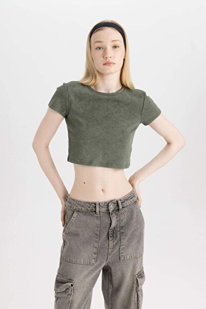 DeFacto Μπλουζάκι με κοντό μανίκι Coool Fitted - Washable Faded Effect B9295ax24sm