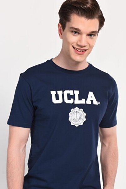 UCLA Ανδρικό μπλουζάκι Gayley Dark Navy Blue Crew Neck με στάμπα Standard Fit