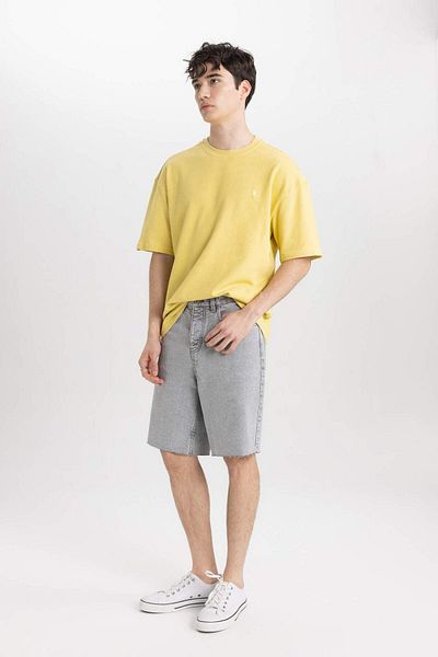 DeFacto Oversize Wide Fit Crew Neck Printed Short Sleeve T-Shirt C0151Ax24Sm
