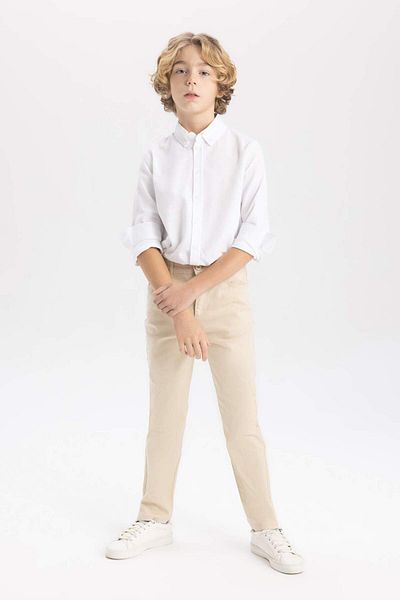 DeFacto Boy's Straight Leg Gabardine Basic Straight Trousers X4224A624Sm