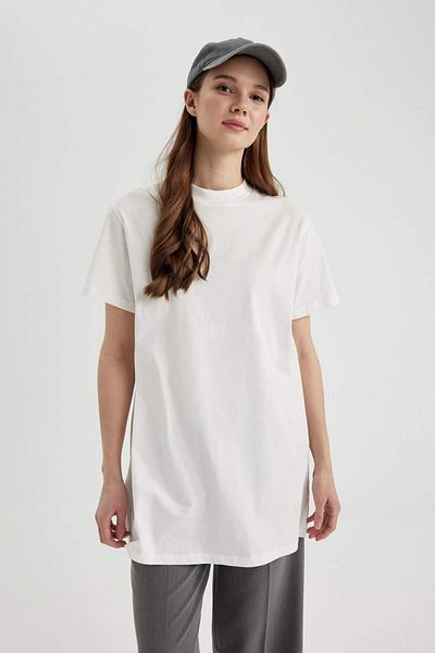 DeFacto Crew Neck 100% bavlna Regular Fit Tunika - Krátký rukáv A8351Ax24Sp