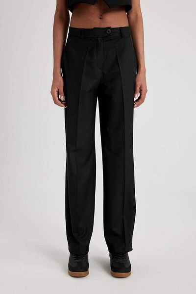 DeFacto Pantaloni clasici Basic Drepti Legături late Pantaloni largi Talie înaltă Lungime standard B7495AX24SP