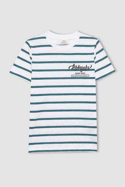 DeFacto Boy's Striped Short Sleeve Pajama Set B5545a824sp