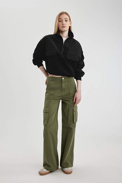 DeFacto Cool mikina Crop Thick s límečkem na zip C4395AX24SP