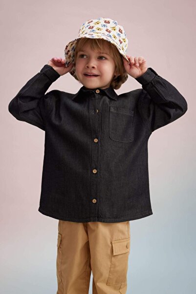 DeFacto Baby Boy Long Sleeve Jean Shirt B6739A524Sp