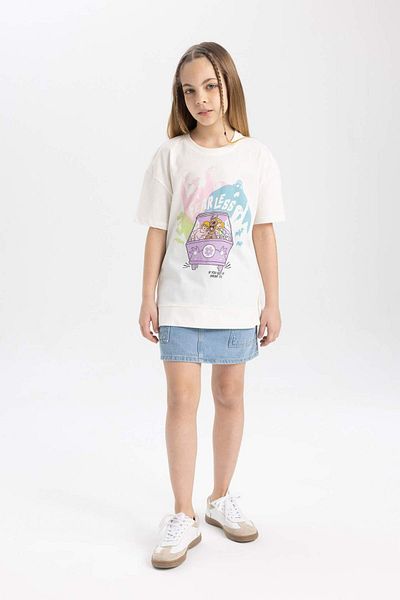 DeFacto Girls Scooby Doo Oversize Wide Fit Crew Neck Short Sleeve T-Shirt C0146A824Sm