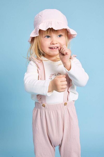 DeFacto Baby Girl 2 Piece Set Long Sleeve T-Shirt Crinkle Fabric Salopet B9481A524Sp