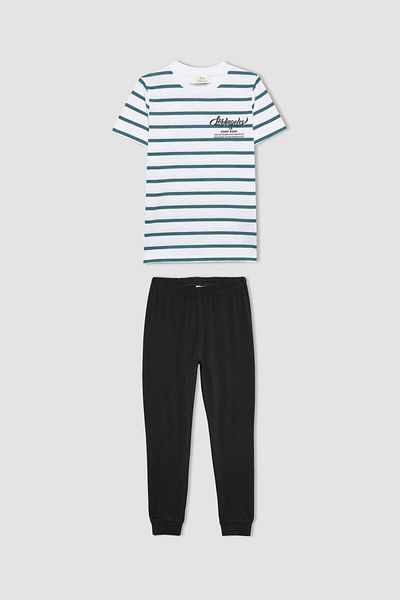DeFacto Boy's Striped Short Sleeve Pajama Set B5545a824sp
