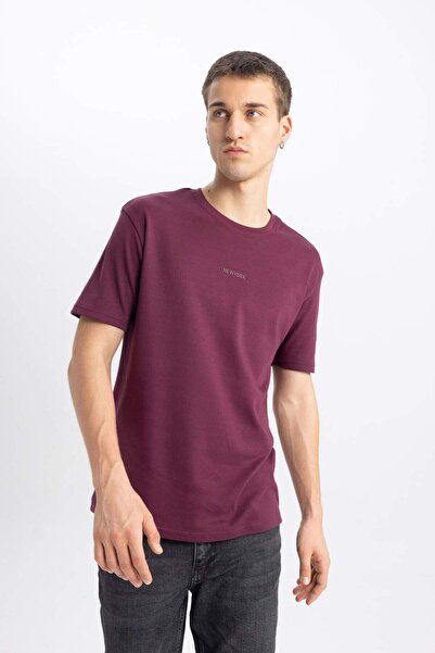 DeFacto Μπλουζάκι με κοντό μανίκι από βαρύ ύφασμα με κανονική εφαρμογή B4291AX24SP