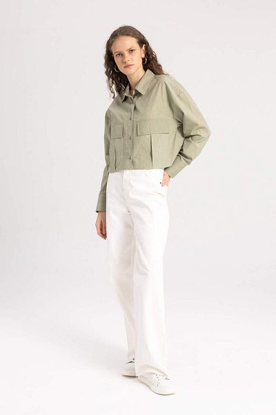 DeFacto Regular Fit Striped Poplin Long Sleeve Shirt C3164Ax24Sp