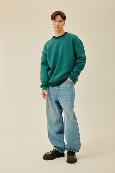 DeFacto Boxy Fit Crew Neck Printed Sweatshirt C2207Ax24Sp