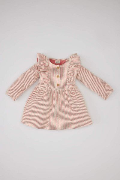 DeFacto Baby Girl Striped Long Sleeve Dress B9491A524SP