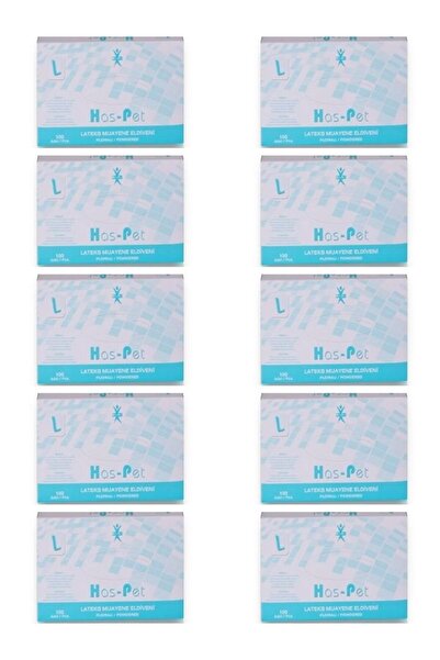 Has-Pet قفازات طبية مسحوقة باللون الأبيض، عبوة من 100 قطعة، 10 قطع من قفازات ...