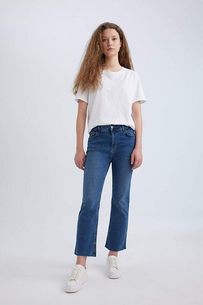 DeFacto Crop Flare Fit Talie normală Pantaloni de jeans până la gleznă C1893AX24SM