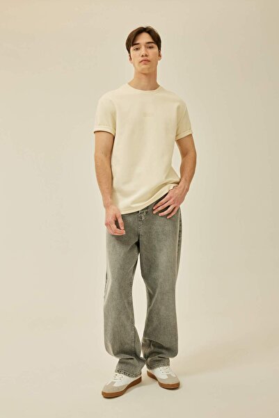 DeFacto Μπλουζάκι με κοντό μανίκι από βαρύ ύφασμα με κανονική εφαρμογή B4218AX24SP