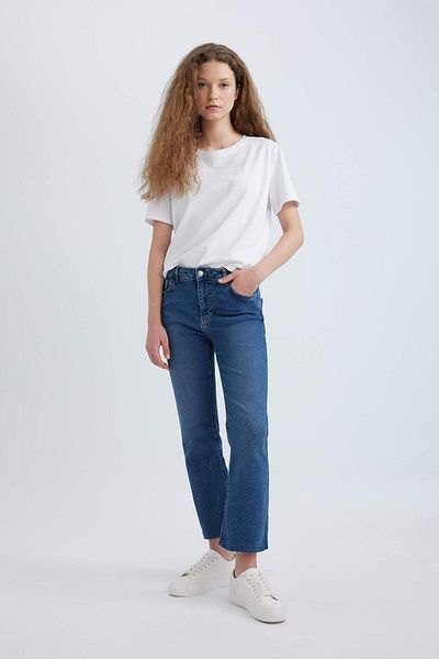 DeFacto Crop Flare Fit Talie normală Pantaloni de jeans până la gleznă C1893AX24SM