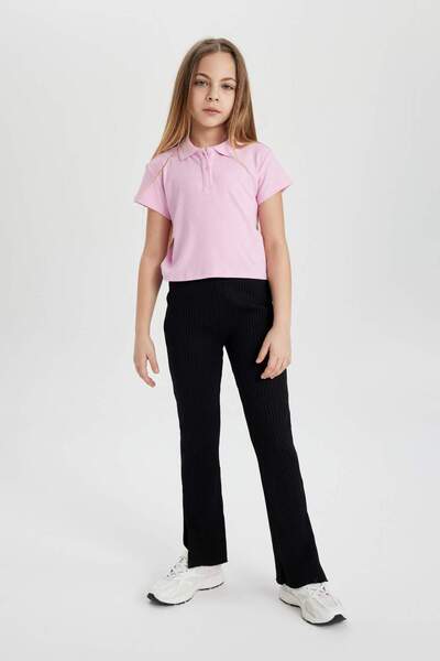 DeFacto Dívčí kalhoty Flare Fit žebrované košilkové kalhoty Z8781A624Sm