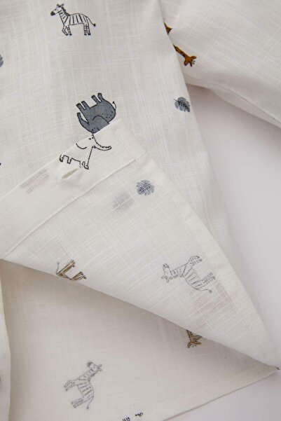 DeFacto Baby Boy Patterned Voile Long Sleeve Shirt B8057A524Sp