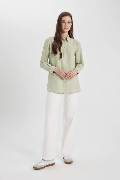 DeFacto Relax Fit Poplin Long Sleeve Shirt Tunic B8314Ax24Sp