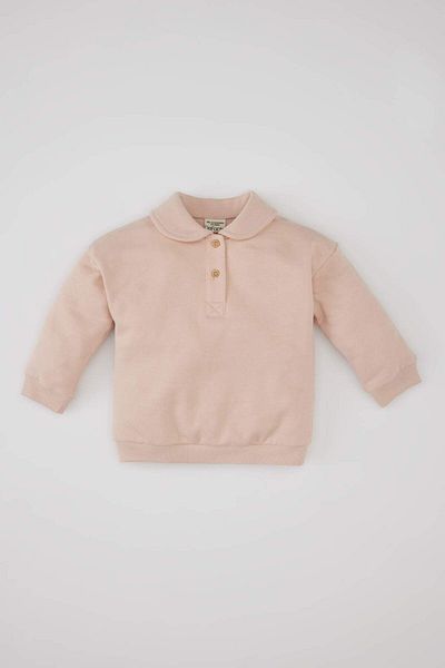 DeFacto Baby Girl Baby Collar Soft Furry Sweatshirt C2436A524Sp