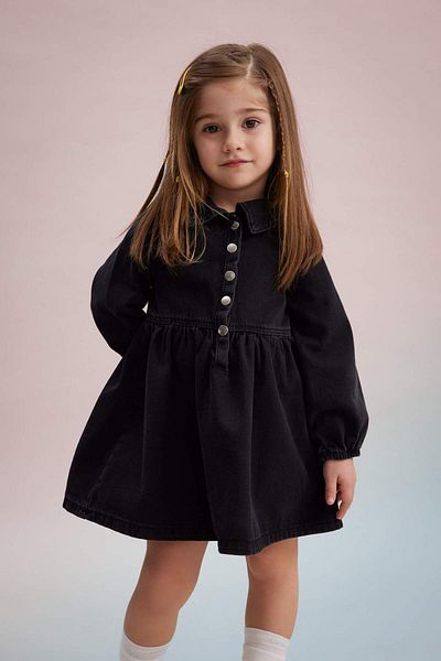 DeFacto Baby Girl Long Sleeve Jean Dress B8178A524Sp