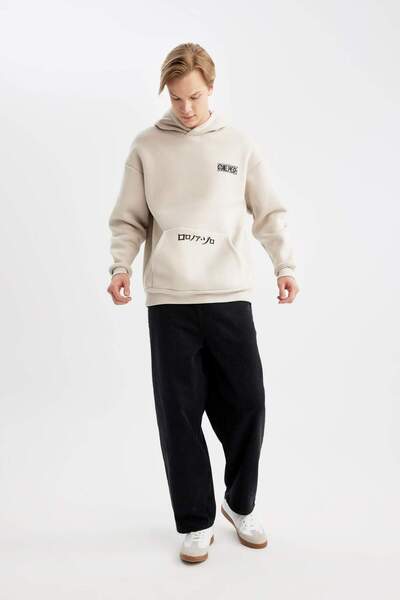 DeFacto 100% bavlna Wide Baggy Fit Wide Fit Normální pas Široké nohavice Jean Kalhoty B5789AX24SP