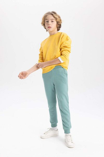 DeFacto Boy's Basic Plain Jogger Sweatpants with Elastic Waist and Legs B5754A824Sp