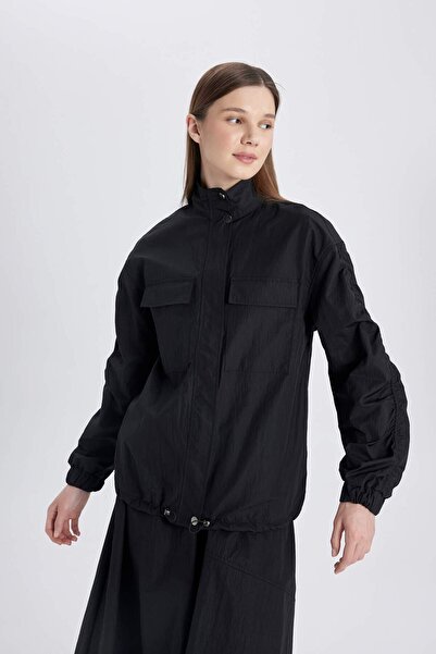DeFacto Oversize Wide Cut Half Turtleneck Parachute Jacket B8311Ax24Sp