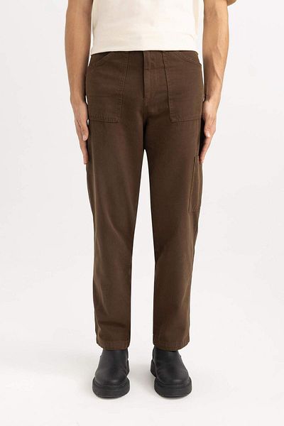 DeFacto Summer Canvas Trousers Straight Fit Regular Fit B2156Ax24Sp