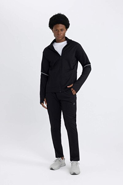 DeFacto DeFactoFit Slim Fit Dar Kesim Skuba Dalgıç Kumaş Sporcu Fermuarlı Sweatshirt B4534AX24SP