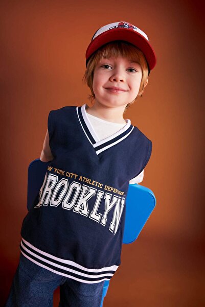 DeFacto Baby Boy V-Neck Printed Sweater B5381A524Sm