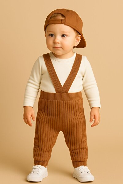 Minytrendy Kız Erkek Bebek Triko Yenidoğan Tulum Salopet 4 Mevsim Ayarlanabil...