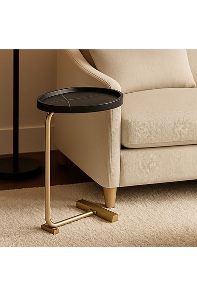 Vi Markets Lotus Side Table - Black Gold