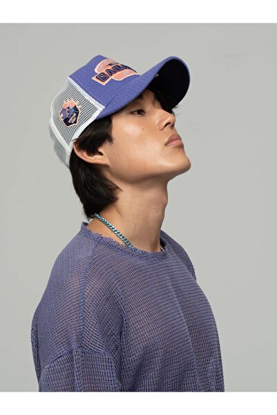 RustandRich Kadın Erkek Mor Trucker Şapka Space Collection Gagarin