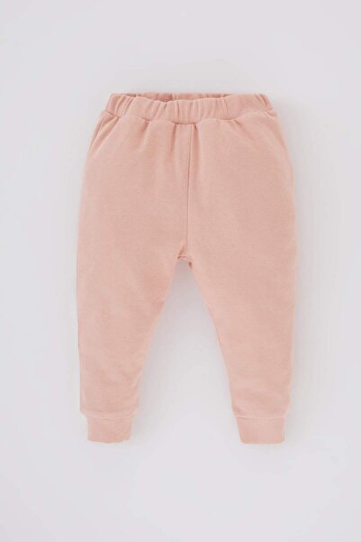 DeFacto Kız Bebek 2li Takım Bisiklet Yaka Çiçekli Sweatshirt Beli Lastikli Eşofman Altı B9788A524SP