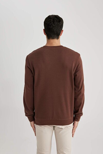 DeFacto Regular Fit Crew Neck Thick Basic Plain Sweatshirt T3777Az24Sp