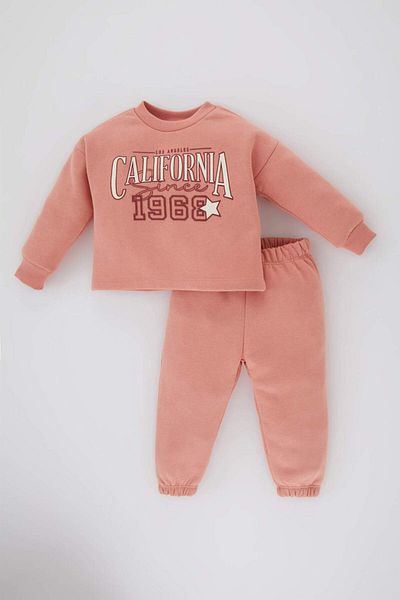 DeFacto Baby Girl Printed Sweatshirt Sweatpants 2 Piece Set C2503A524Sp