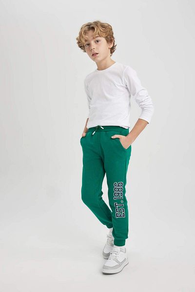 DeFacto Boy's Printed Waist Lace-Up Elastic Leg Pocket Jogger Sweatpants B8925A823Cw