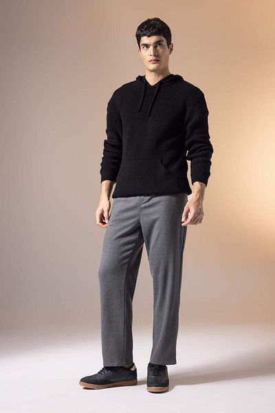 DeFacto Pants Relax Fit Waist Lace-Up Pocket Basic Straight Straight Leg B7336Ax23Wn