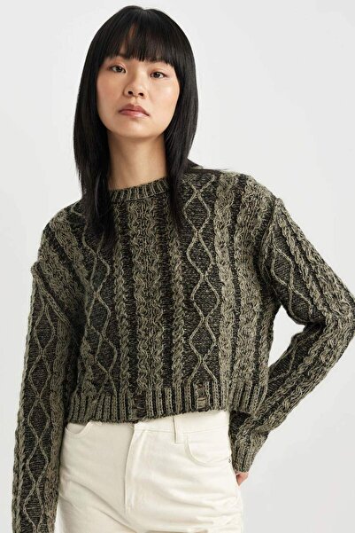 DeFacto Pletený svetr Regular Fit Crew Neck C1518AX23WN