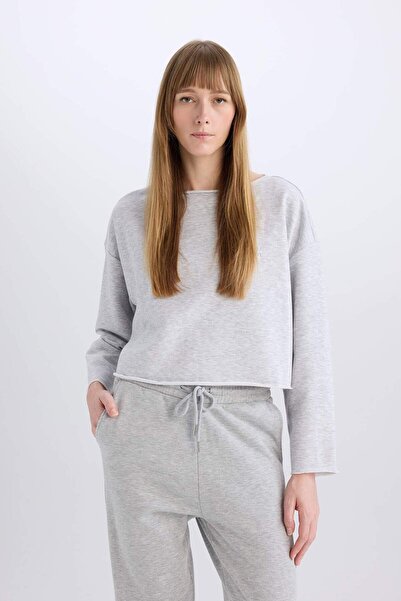 DeFacto Bisiklet Yaka Uzun Kollu Casual Pijama Üstü-Fall in Love B1279AX23WN