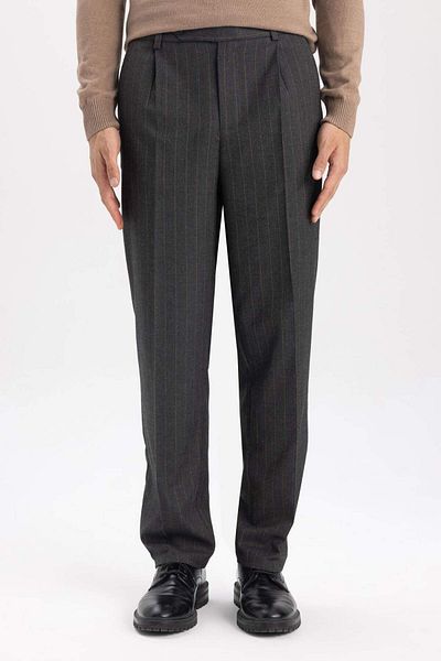 DeFacto Straight Fit Pants Regular Fit Regular Waist Stretching in All Directions Pipe Leg B9494Ax23Wn