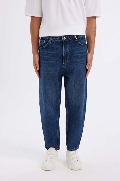 DeFacto Wiser Wash Balloon Fit Loose Fit Talie înaltă Pantaloni de jean cu picioare normale B2573AX23AU