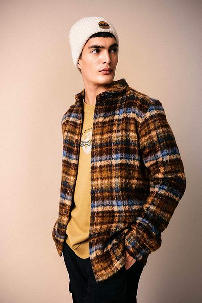 DeFacto Polo Collar Button Checked Long Sleeve Shirt Jacket A7997Ax23Wn