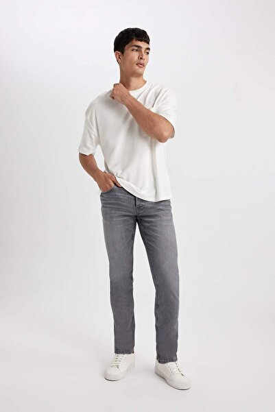 DeFacto Wiser Wash Pedro Slim Fit Skinny Fit Κανονική μέση στενή παντελόνι Jean B2572AX23AU