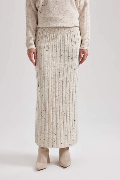 DeFacto Regular Fit Rugalmas Derekú Basic Simples Maxi Kötött Szoknya B0090AX23WN